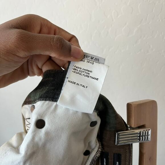 R13 Denim Jeans Tailored Drop Crotch Beige Camo Mid Rise Cropped Pants‎ Size 24 - Picture 12 of 12